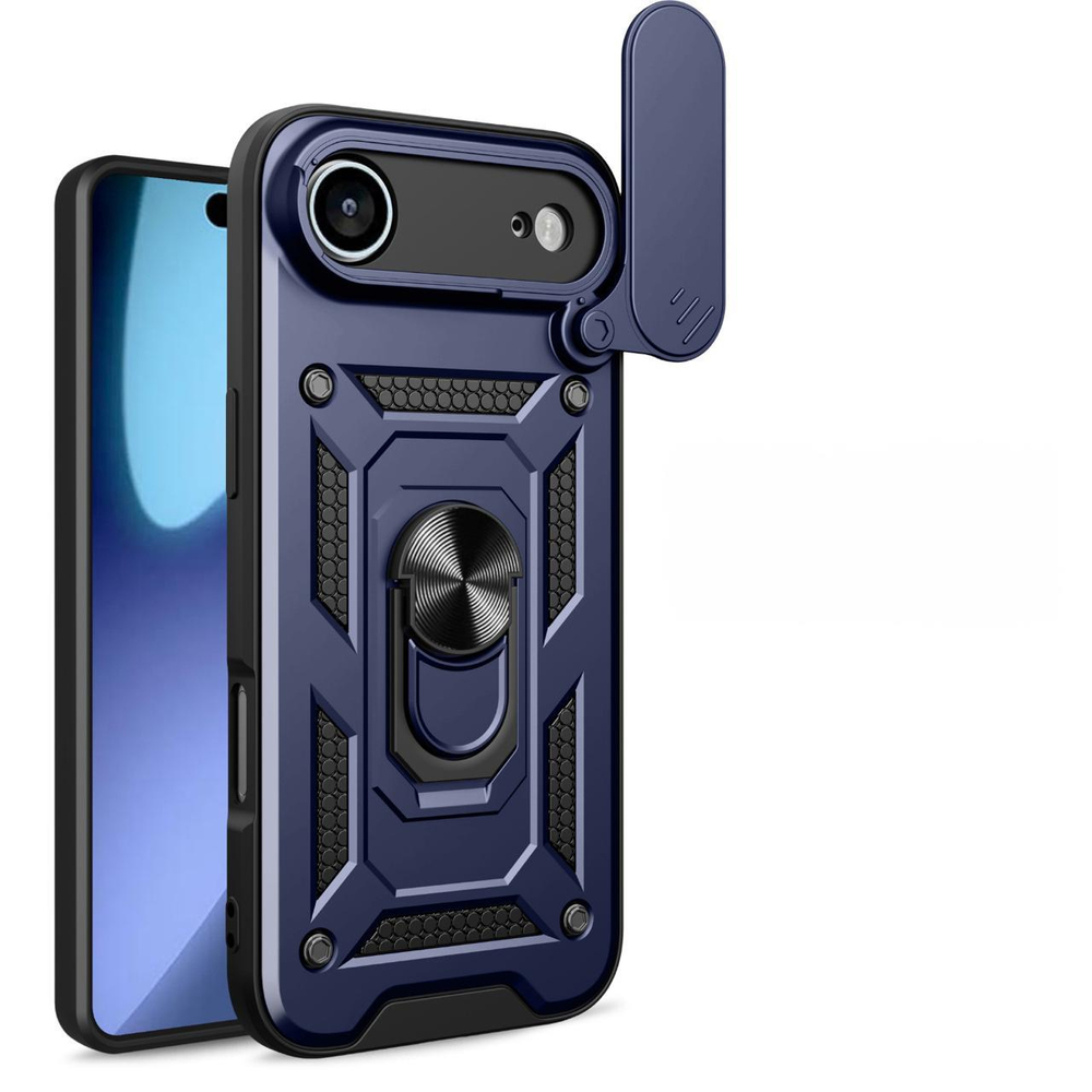 MOPAL iPhone 17 Air Stand Özellikli Sürgülü Darbelere Dayanıklı Slide Silikon Kılıf