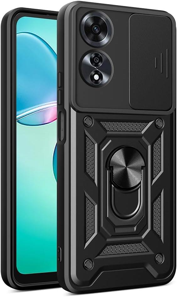 MOPAL Oppo A60 Stand Özellikli Sürgülü Darbelere Dayanıklı Slide Silikon Kılıf