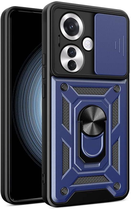 MOPAL Oppo Reno 11F Stand Özellikli Sürgülü Darbelere Dayanıklı Slide Silikon Kılıf