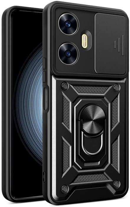 MOPAL Realme C55 Stand Özellikli Sürgülü Darbelere Dayanıklı Slide Silikon Kılıf