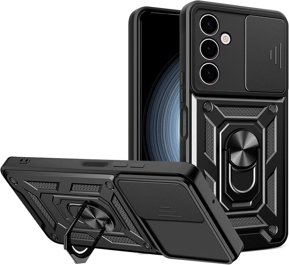 MOPAL Samsung A24 Stand Özellikli Sürgülü Darbelere Dayanıklı Slide Silikon Kılıf