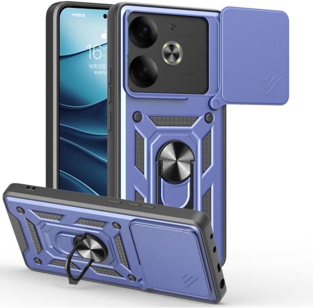 MOPAL Tecno Pova 6 Stand Özellikli Sürgülü Darbelere Dayanıklı Slide Silikon Kılıf