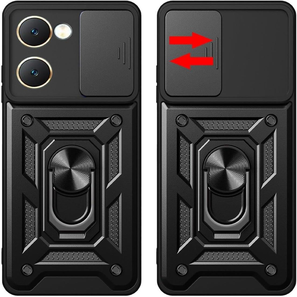 MOPAL Vivo Y18 Stand Özellikli Sürgülü Darbelere Dayanıklı Slide Silikon Kılıf