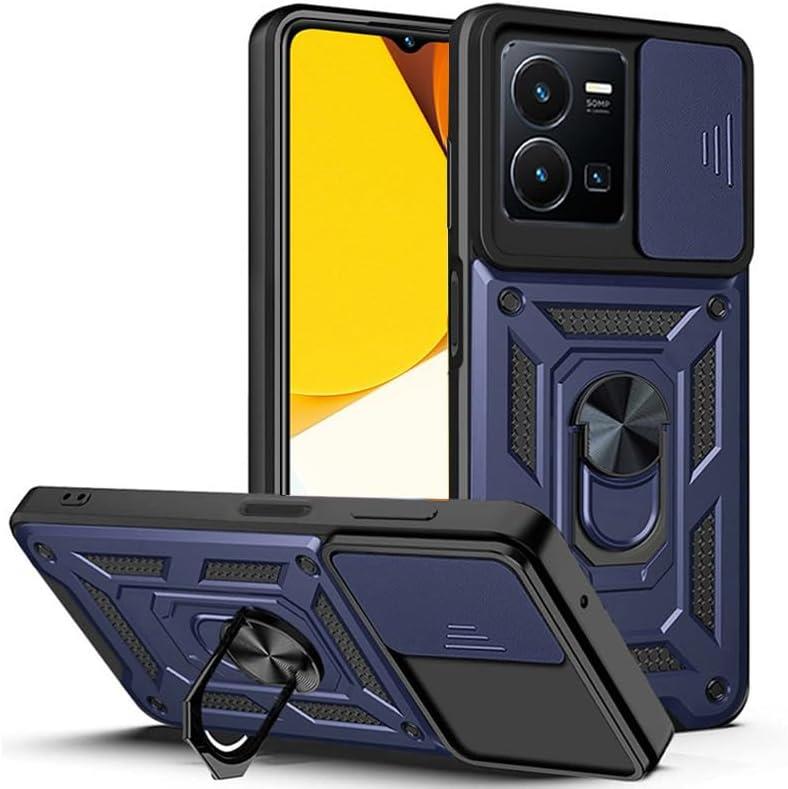 MOPAL Vivo Y35 / Y22S Stand Özellikli Sürgülü Darbelere Dayanıklı Slide Silikon Kılıf