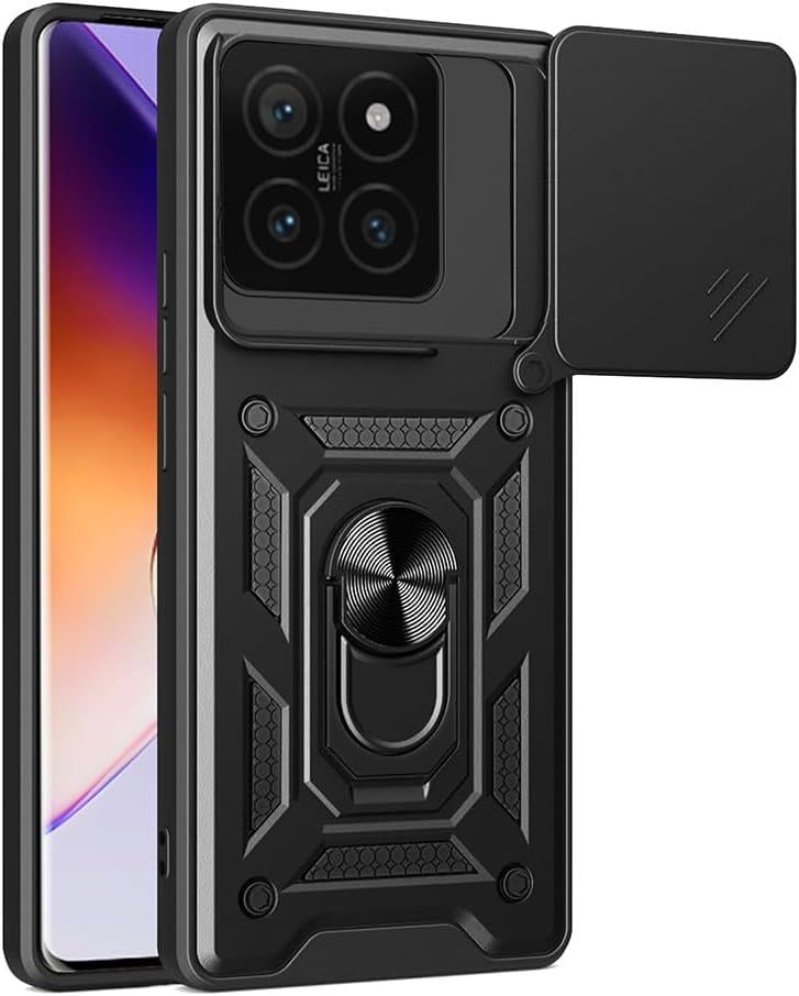 MOPAL Xiaomi Mi 14T Stand Özellikli Sürgülü Darbelere Dayanıklı Slide Silikon Kılıf