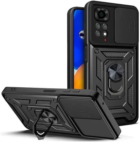 MOPAL Xiaomi Redmi Note 12 4G Stand Özellikli Sürgülü Darbelere Dayanıklı Slide Silikon Kılıf