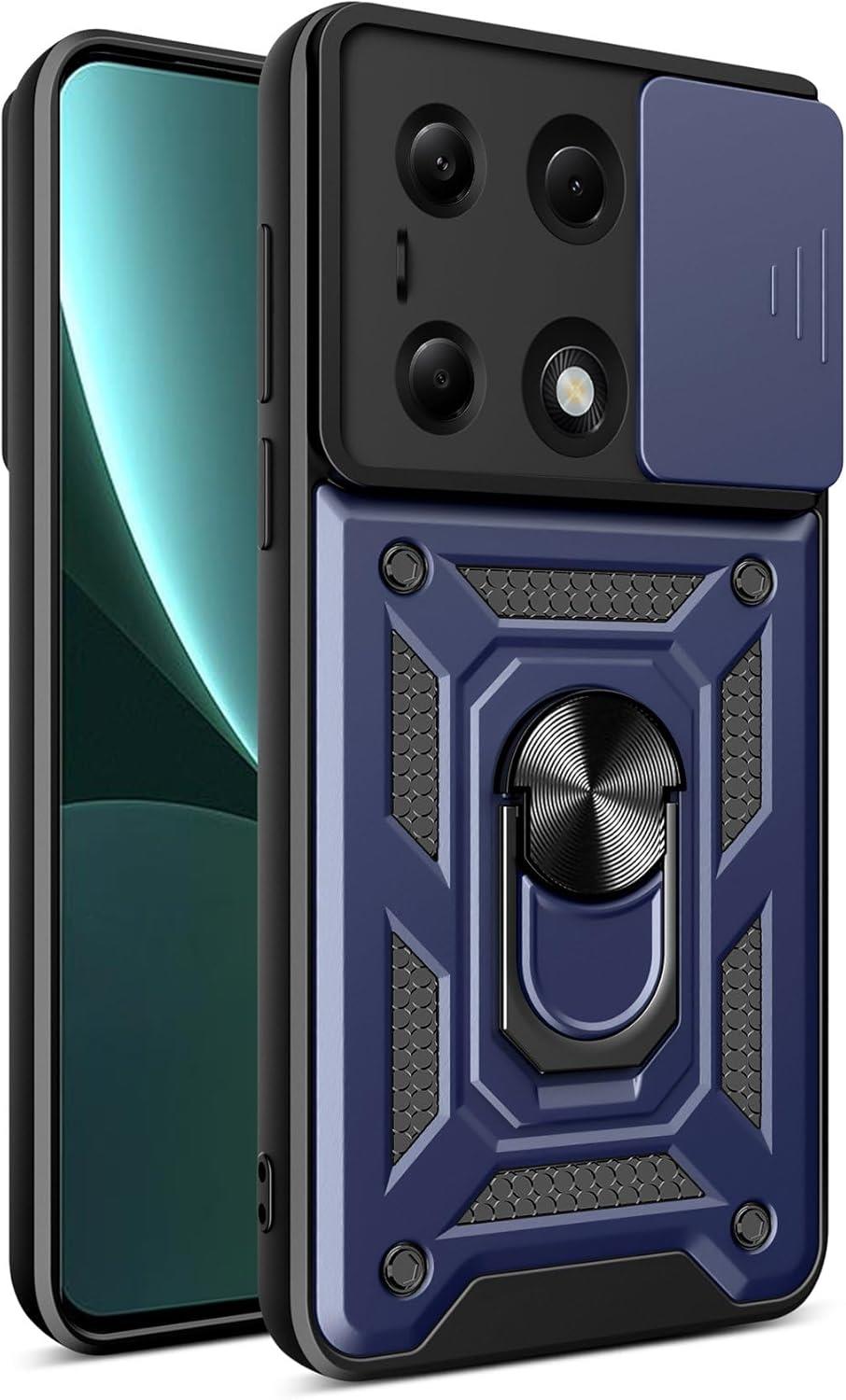 MOPAL Xiaomi Redmi Note 13C 4G Stand Özellikli Sürgülü Darbelere Dayanıklı Slide Silikon Kılıf