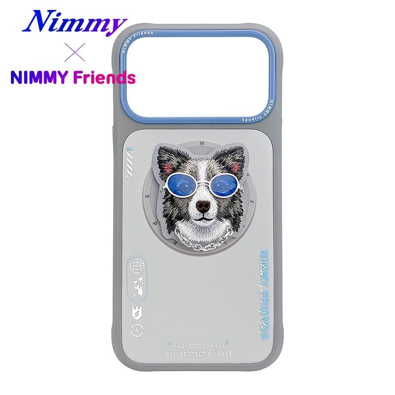 NIM iPhone 17 Pro MagSafe Uyumlu 3D Pop Socket Aparatlı 3D Gözlük Zincir Köpek Detaylı Cool Cute 2.0 Kılıf