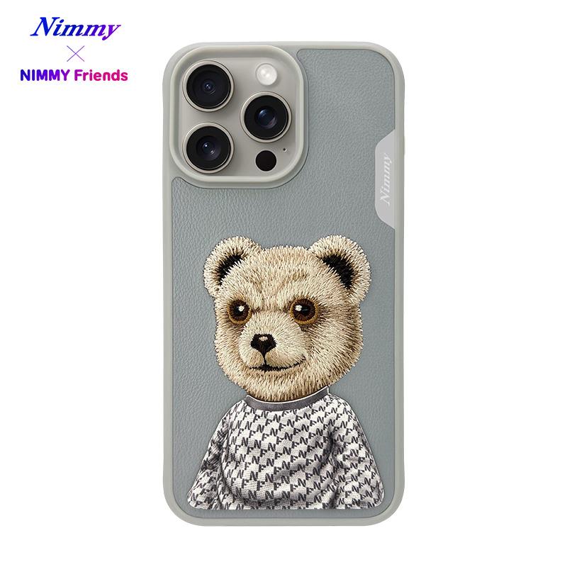NIMMY iPhone 15 3D Gerçek Nakış işlemeli Fashion Pet Ayıcıklı Silikon Kılıf