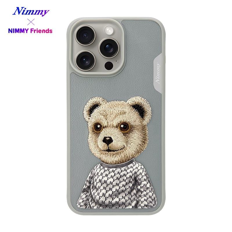 NIMMY iPhone 15 Pro 3D Gerçek Nakış işlemeli Fashion Pet Ayıcıklı Silikon Kılıf