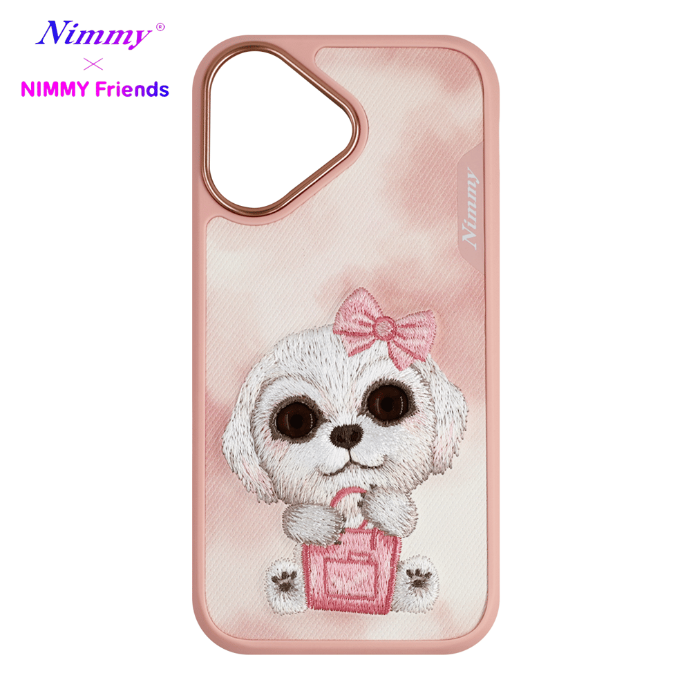 NIMMY iPhone 16 3D Gerçek Nakış işlemeli Göz Detaylı New Big Eyes Köpek Silikon Kılıf