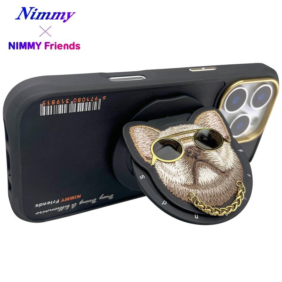 NIMMY iPhone 16 Pro Max MagSafe Uyumlu 3D Pop Socket Aparatlı 3D Gözlük Zincir Köpek Detaylı Cool Cute 2.0 Kılıf