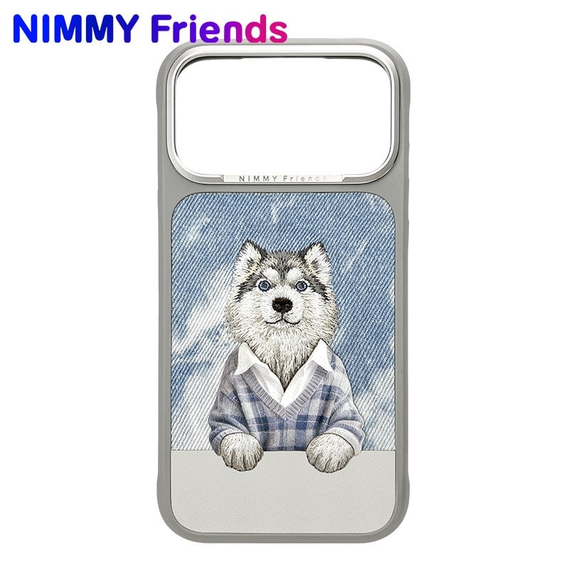 NİMMY iPhone 17 Pro Uyumlu MagSafe Özellikli  3D Gerçek Köpek Nakış Desenli İşlemeli N-YSMC Telefon Kılıfı