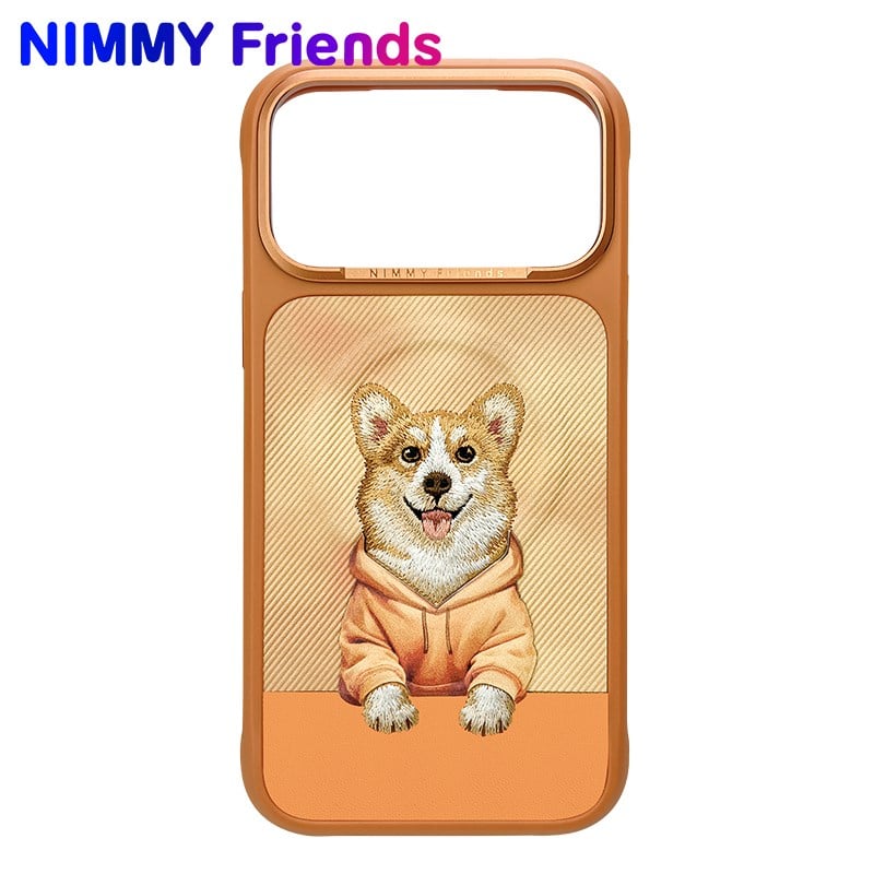 NİMMY iPhone 17 Pro Uyumlu MagSafe Özellikli  3D Gerçek Köpek Nakış Desenli İşlemeli N-YSMC Telefon Kılıfı