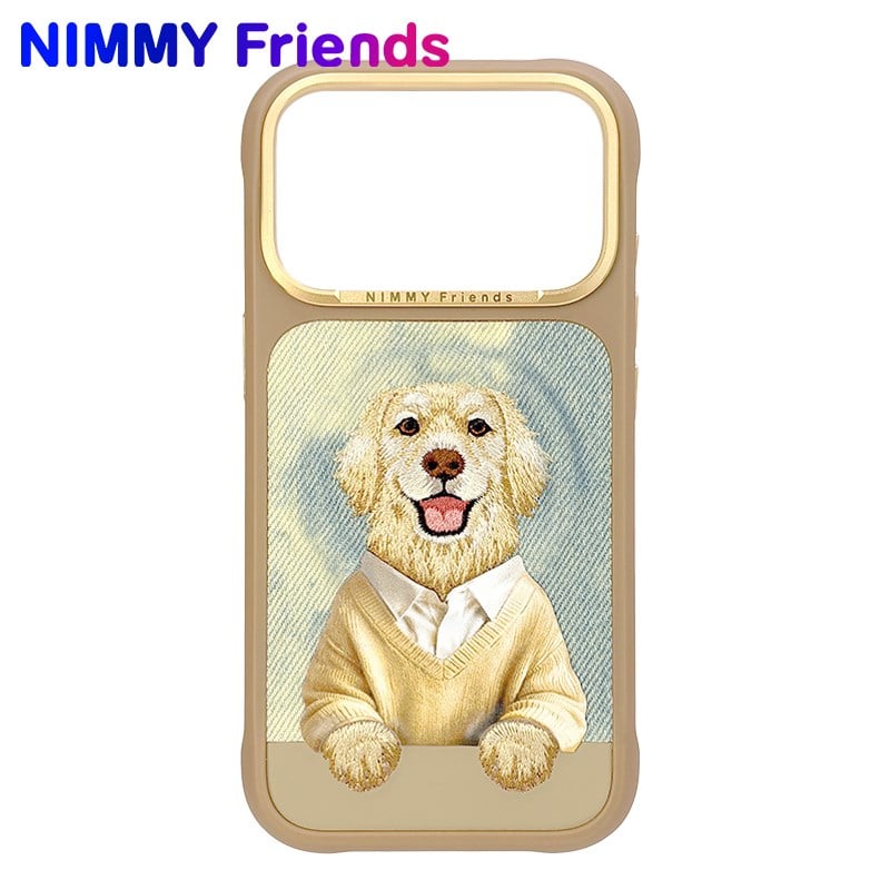 NİMMY iPhone 17 Pro Uyumlu MagSafe Özellikli  3D Gerçek Köpek Nakış Desenli İşlemeli N-YSMC Telefon Kılıfı