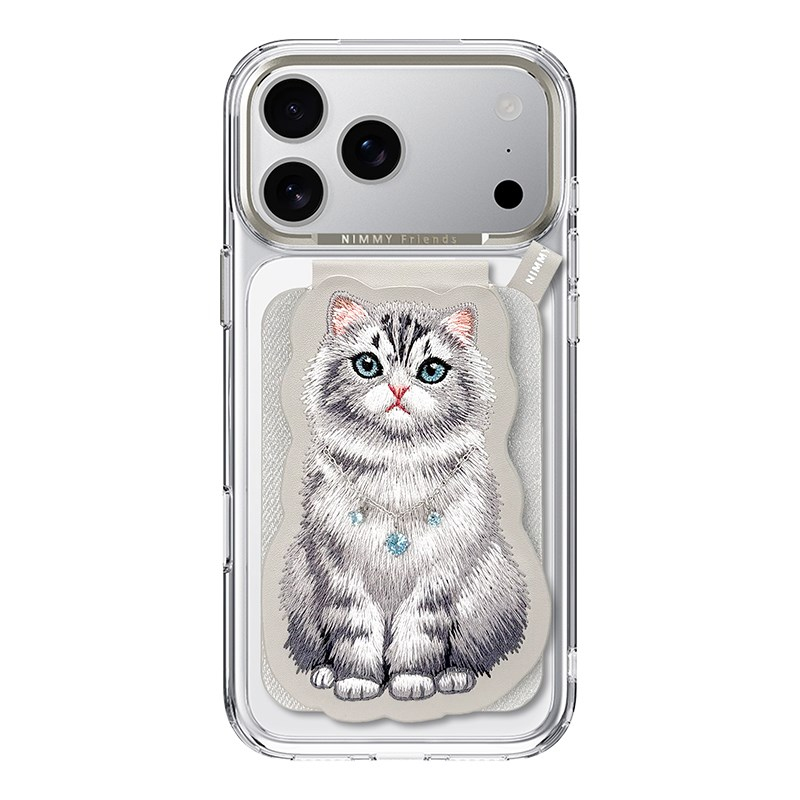 NIMMY iPhone 18 Pro Uyumlu | Değiştirilebilir Manyetik 3D Nakışlı Kolyeli Standlı ve Kartlıklı Nimmy Telefon Kılıfı