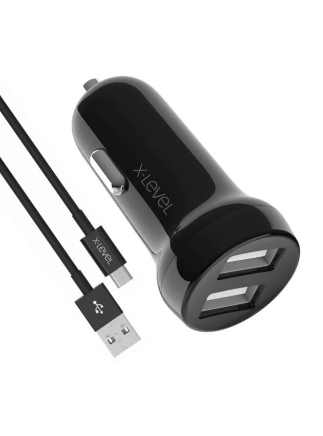 X-LEVEL X-LEVEL X-CHARGERDRİVES XC4061 2PORT MİKRO ARAÇ ŞARJ SET SİYAH