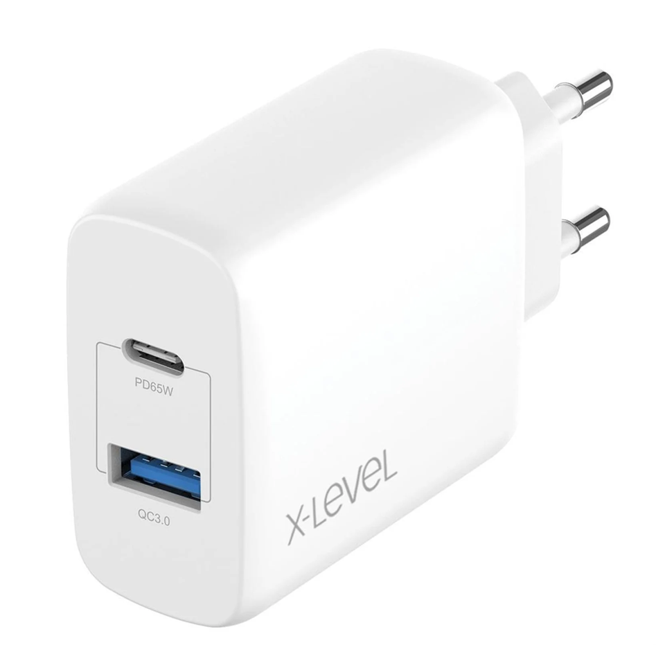 X-LEVEL X-LEVEL XC4035 X-CHARGER ULTRABOOST 65W GAN 2PORT PD ŞARJ ADAPTÖR BEYAZ