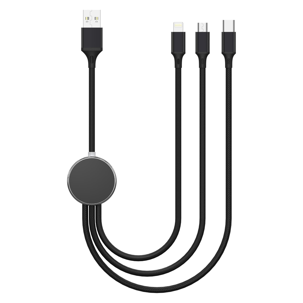 X-LEVELXCC8401 12W 2.2A Hızlı USB-A to Micro Lightning TYPE-C 3 in 1 1.2 Metre Hasır Data Şarj Veri Kablosu