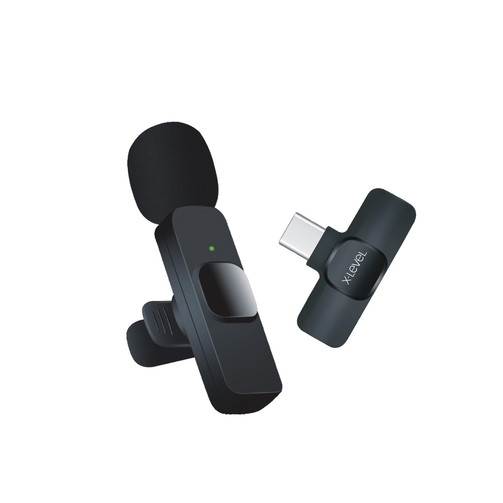 X-LEVELXMC3000 USB-C Giriş Aparatlı iPhone Android Uyumlu Youtuber iNfluencer Kablosuz Wireless Bluetooth Yaka Mikrofonu