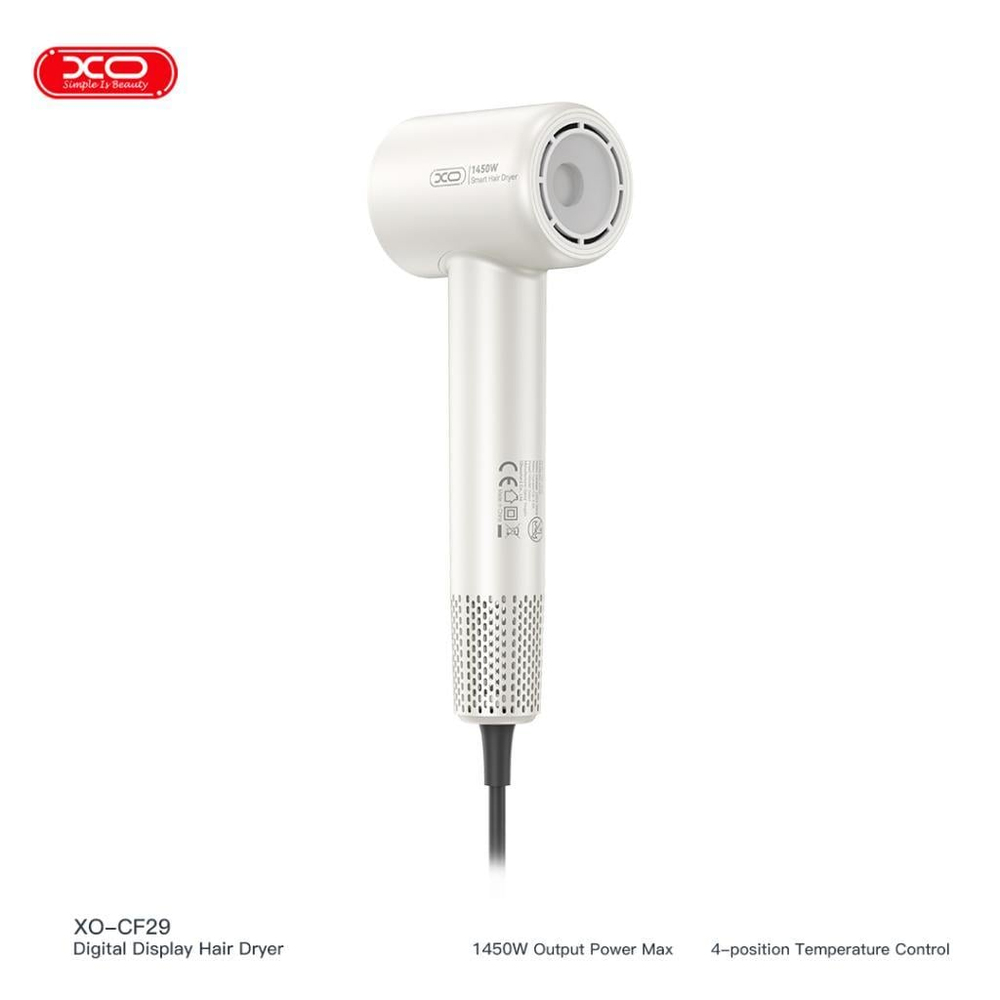 XO CF29 1600 W Dijital Ekranlı Akıllı Sıcaklık Kontrolü Yüksek Hızlı Saç Kurutma Makinesi