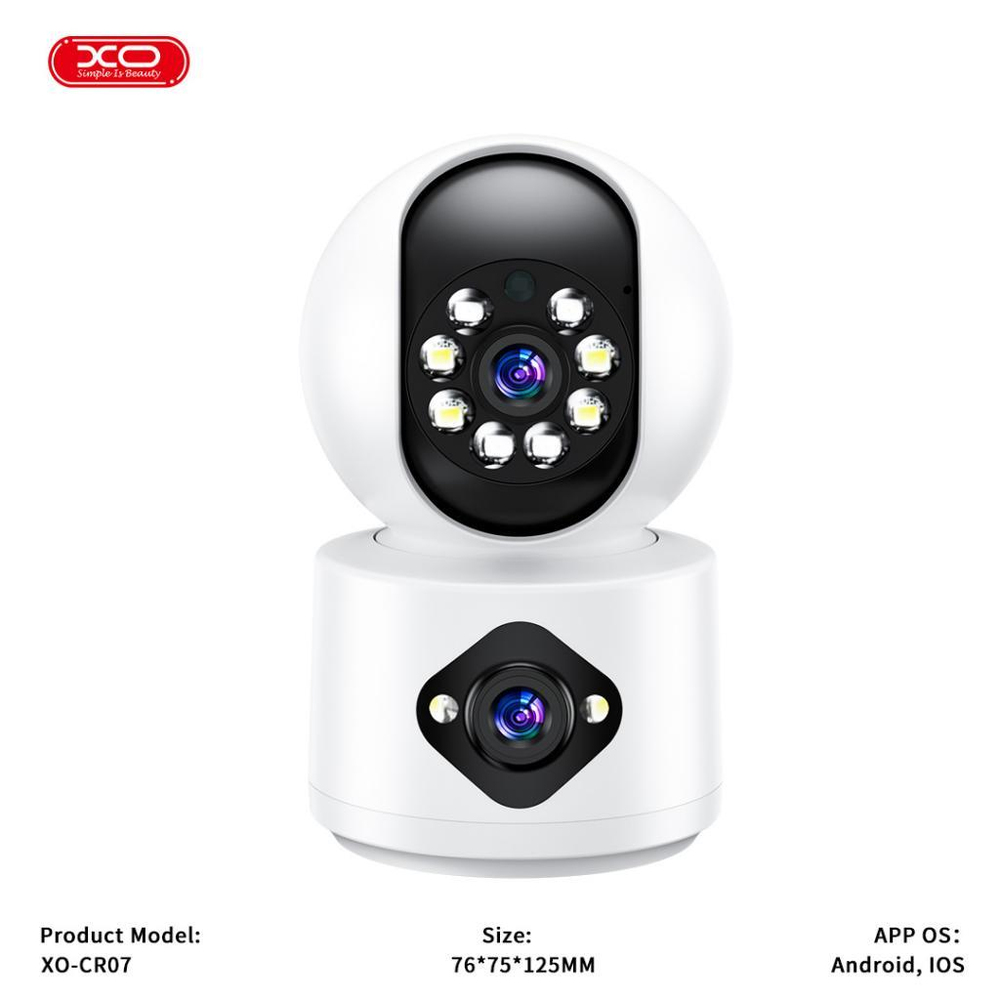 XO CR07 2.4GHz Wi-Fİ Bağlantı Çift Kameralı Gece Görüşlü HD Akıllı Kamera