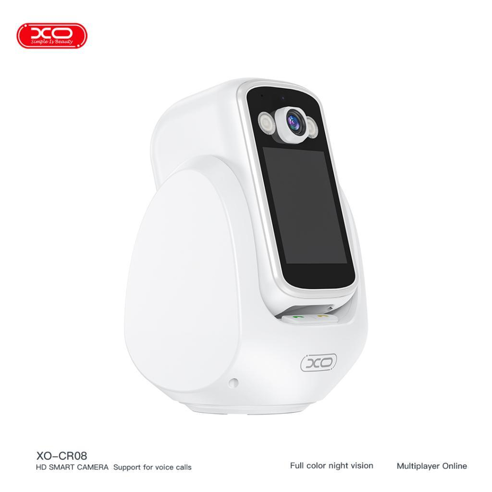 XO CR08 350 Derece Hareketli Wi-Fİ Bağlantı Görüntülü Görüşme Özellikli Gece Görüşlü HD Akıllı Kamera