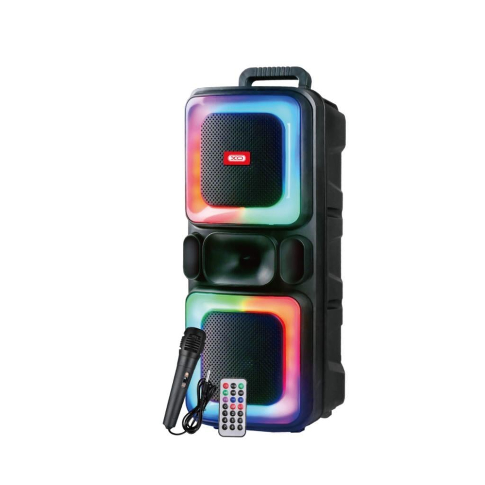 XO F55 20W RGB Led Işıklı 3000mAh Mikrofonlu ve Uzaktan Kumandalı Bluotooth V5.0 Hoparlör Kareoke Seti