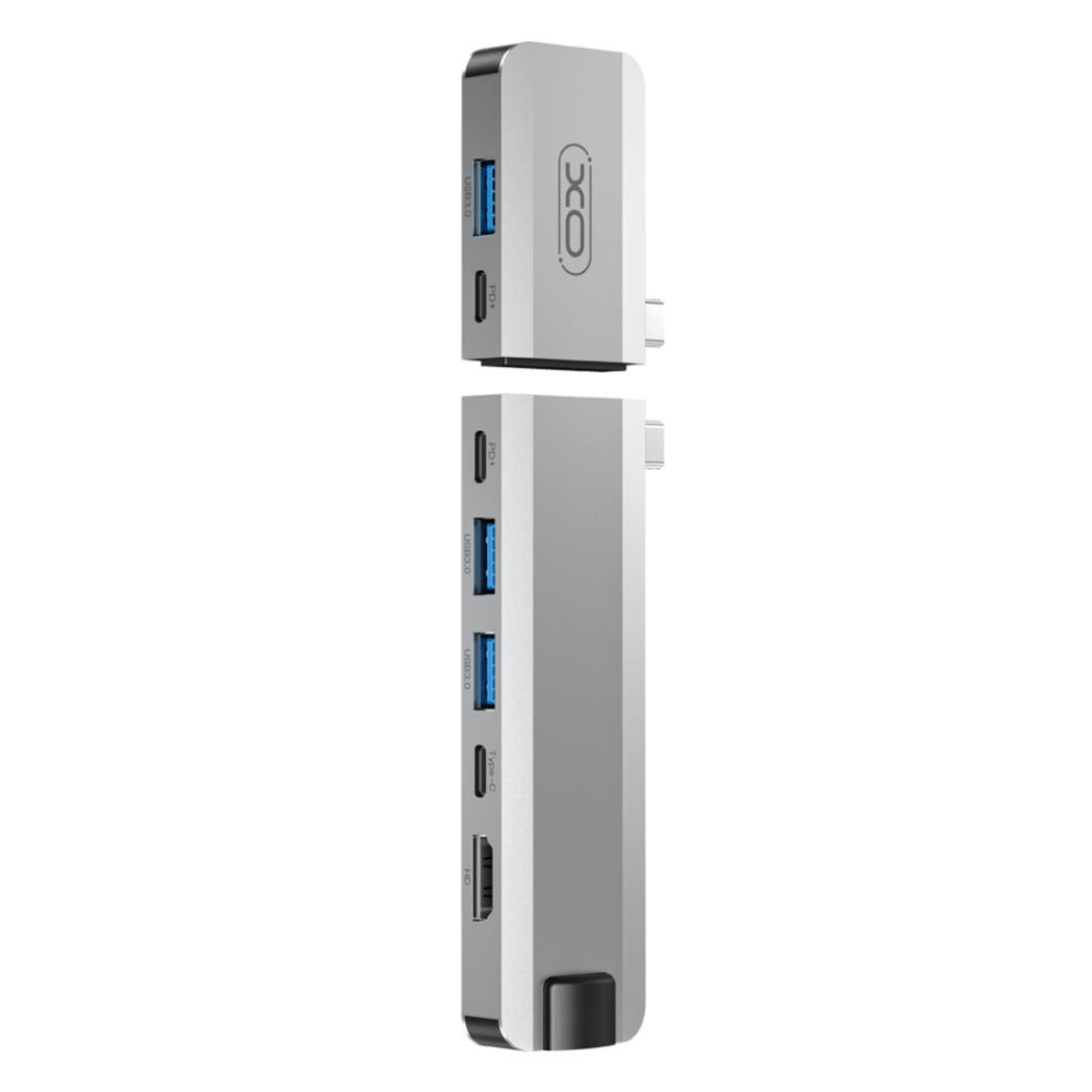 XO HUB017 USB-C (TYPE-C) Çıkışlı Çift USB-A HDMI Ethenert Girişli PD Şarj Çıkışlı USB Çoklayıcı Hub