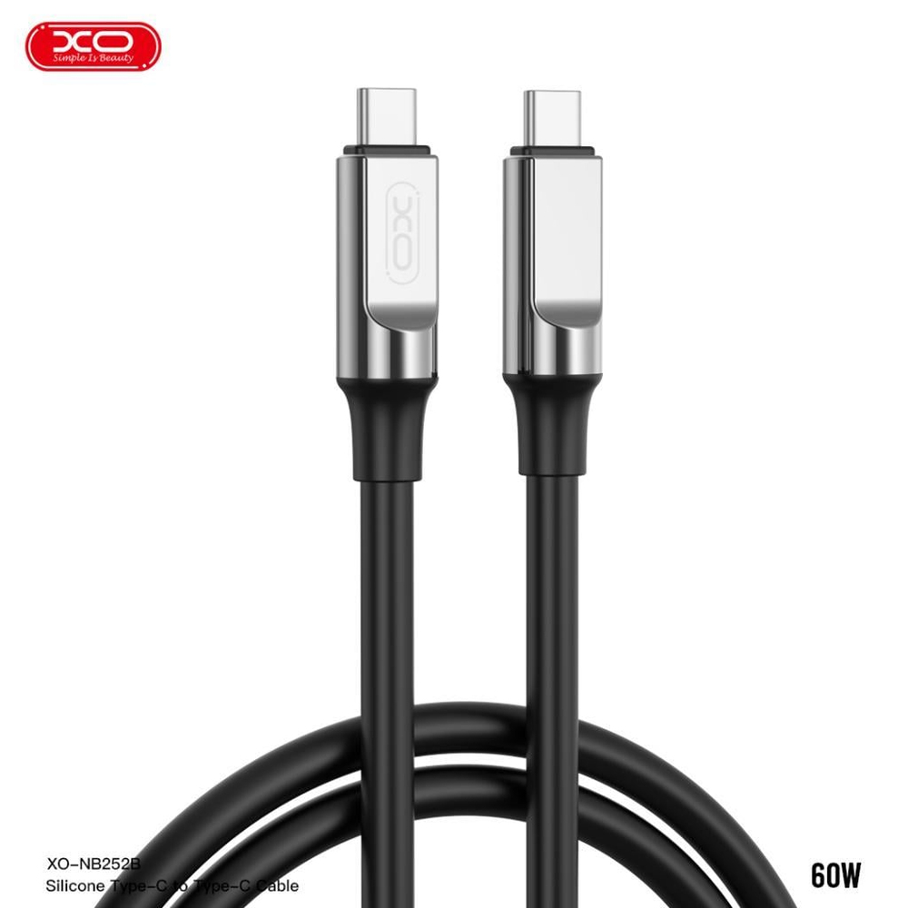 XO NB-Q252B 60W PD Fast Quick Hızlı USB-C TYPE-C Android iPhone iPad Macbook Uyumlu Data Veri Şarj Kablosu 