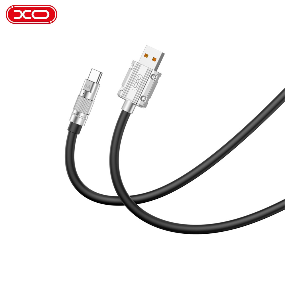 XO NB227 6A Hızlı Fast Destekli USB-A to TYPE-C (USB-C) Soft Silikon Çinko Alaşımlı Dayanıklı 1.2 Metre Data Şarj Kablosu