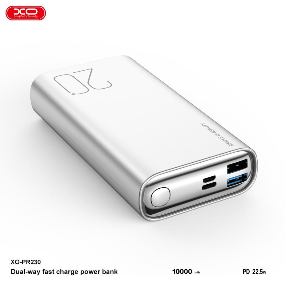XO PR230 Taşınabilir 22.5W Hızlı Şarj 20W USB-C Port 2 USB-A Port LED Göstergeli 20000mAh Powerbank