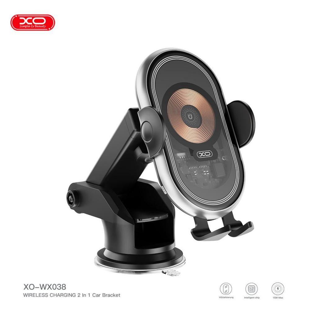 XO WX038 15W Kablosuz Şarj Özellikli Araç içi telefon Tutucu