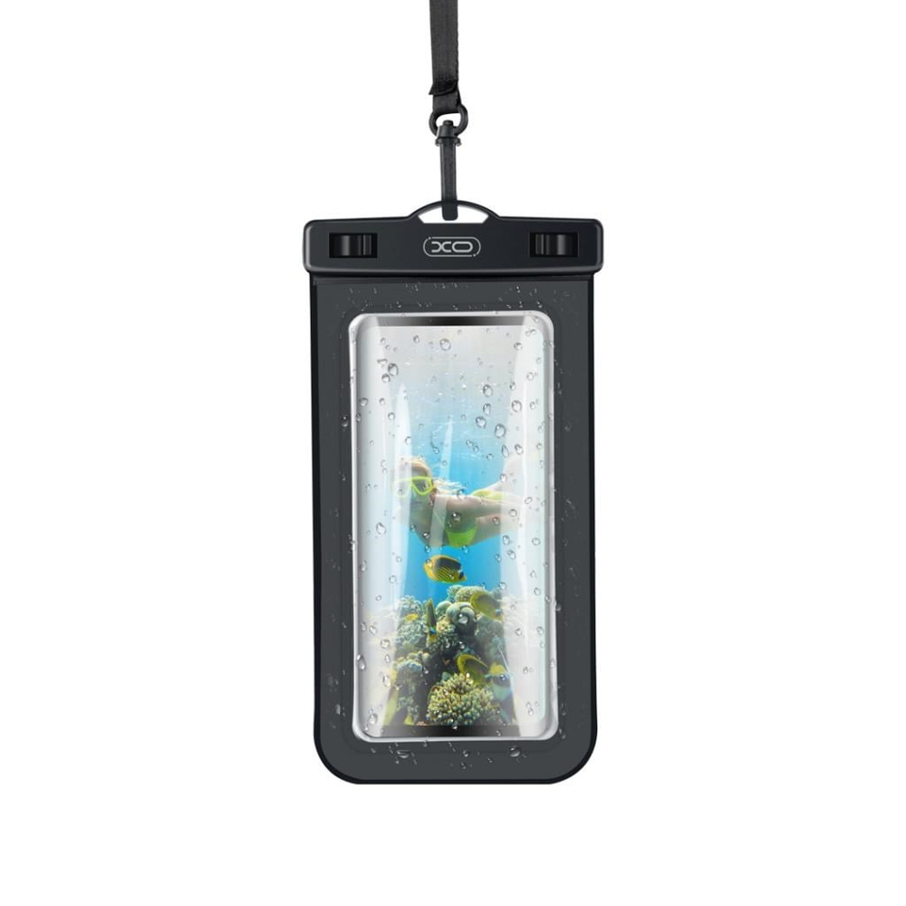 XO XO-KT01 Cep Telefonu PVC Su Geçirmez Kılıf Açık Pencere Klipsli Model + Boyun Askısı