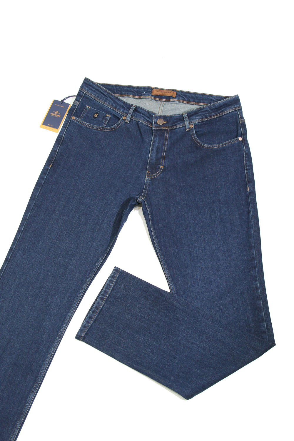 LACARINOYüksek Bel Battal Kesim Boru Paça Dark Blue Erkek Jean Pantolon