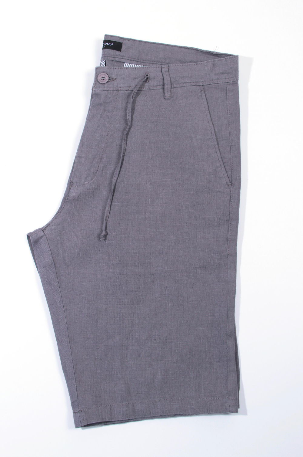 LACARINOİp Detaylı Arka Cep Düğmeli Dark Grey Erkek Keten Capri