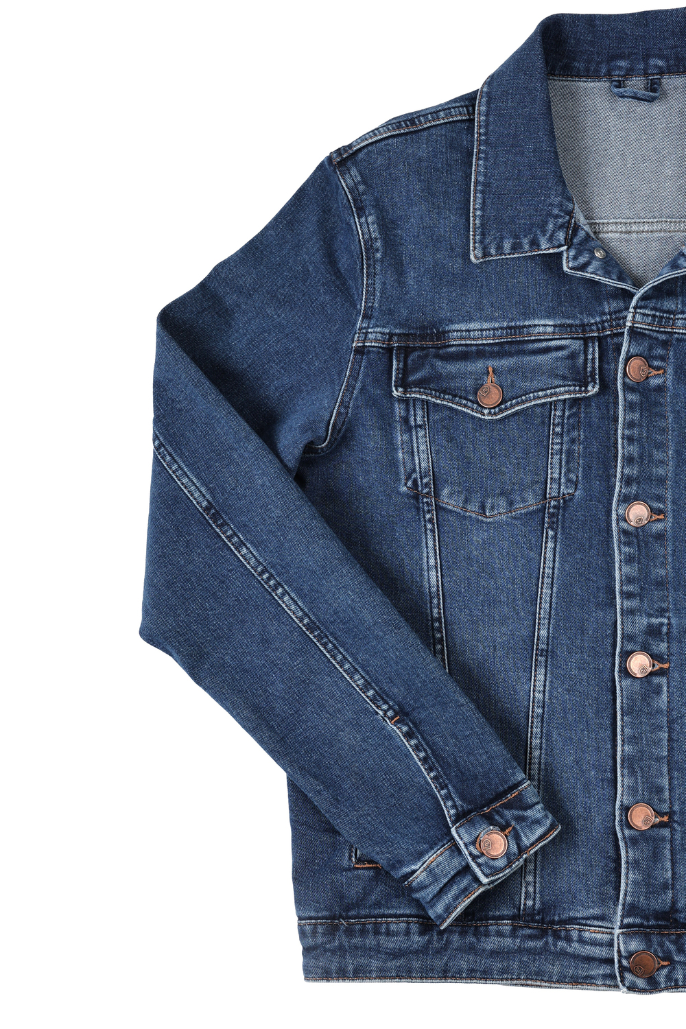 LACARINO5 Düğmeli Cepli Klasik Ocean Blue Jean Ceket 
