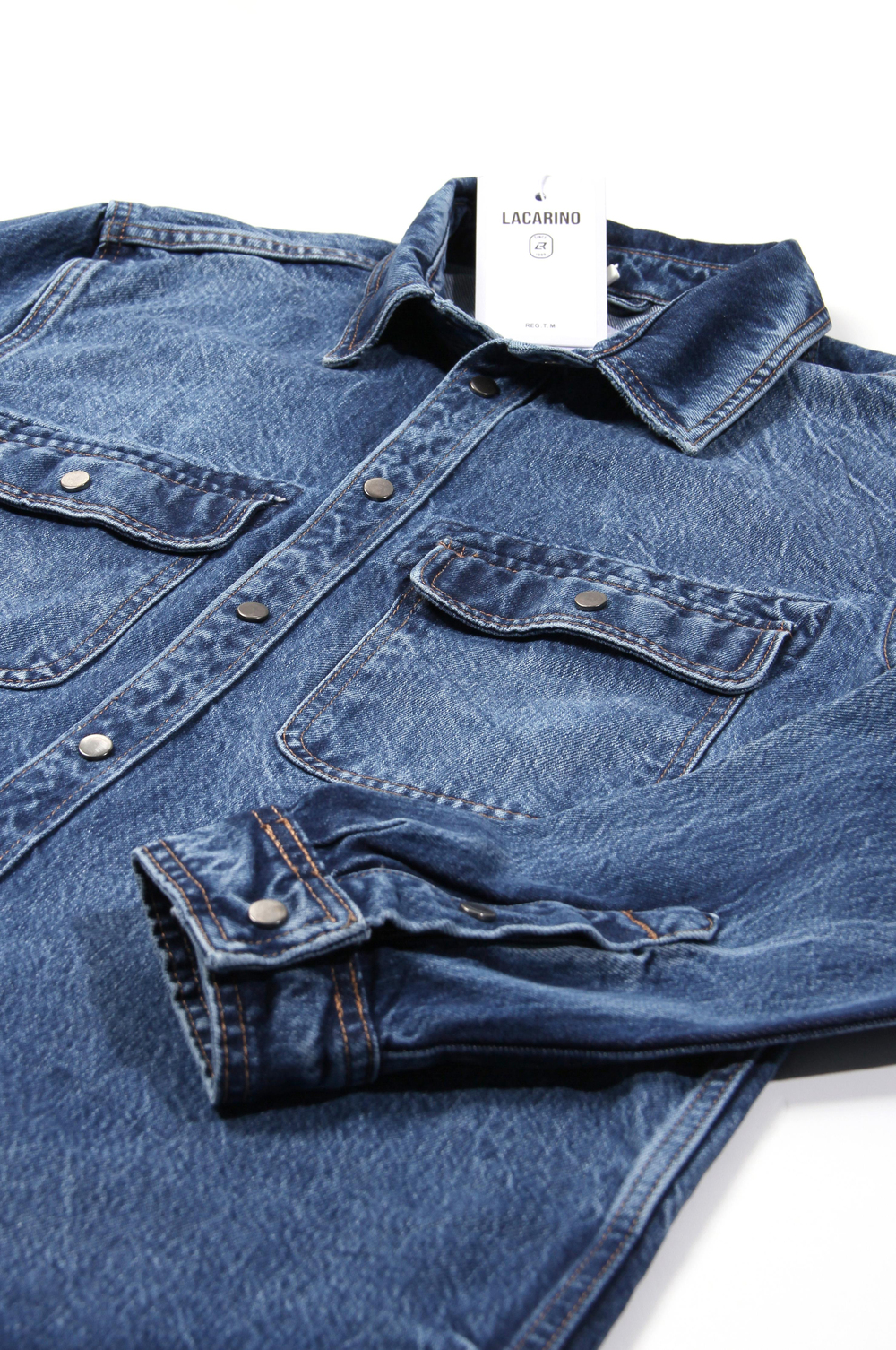 LACARINOCep Detaylı Dark Blue Denim Gömlek