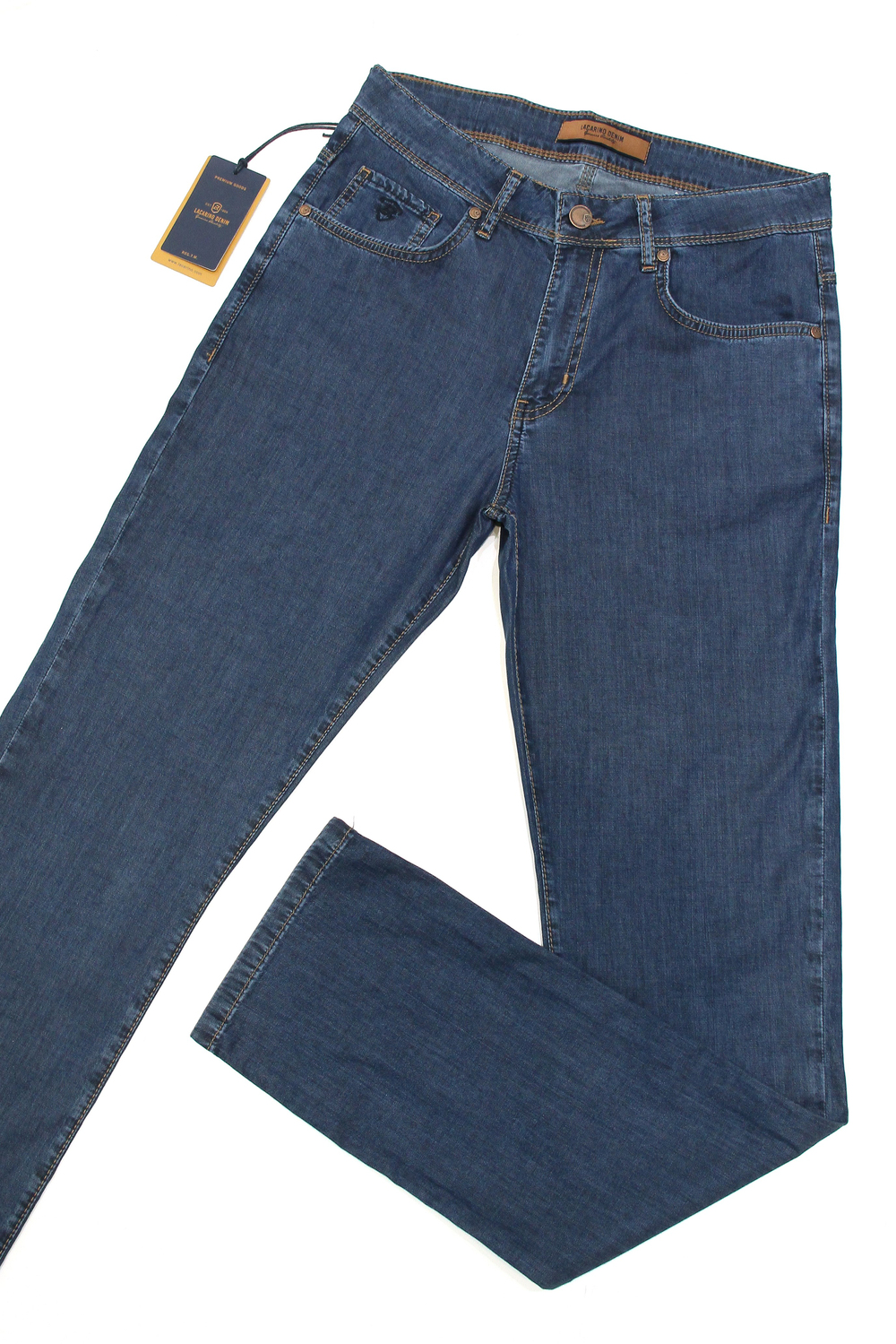 LACARINOKlasik Kesim Boru Paça Dark Blue Tencel Pantolon
