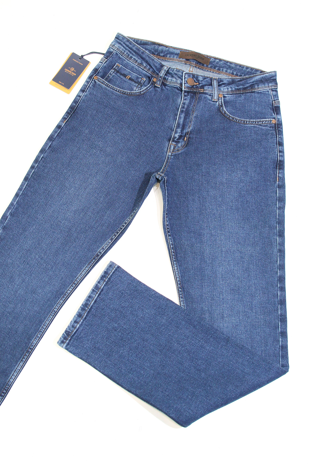 LACARINOYüksek Bel Boru Paça Ocean Blue Erkek Jean Pantolon