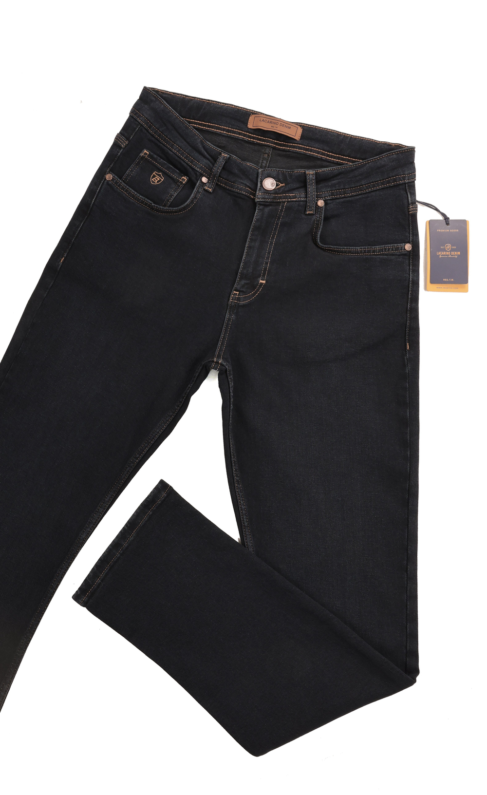 LACARINOYüksek Bel Boru Paça Ek Beden Blue Black Erkek Jean Pantolon