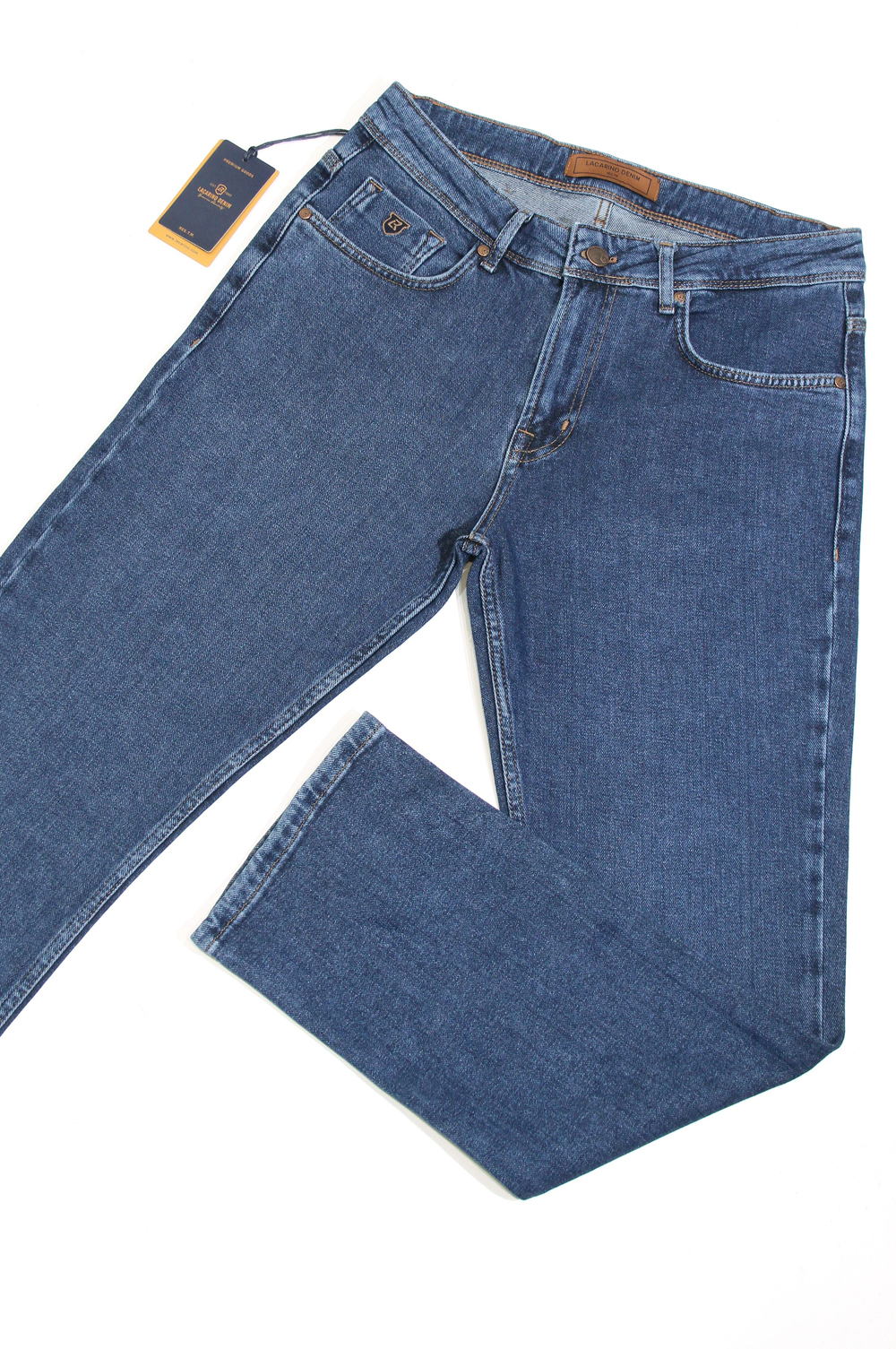 LACARINOYüksek Bel Boru Paça Dark Blue Erkek Jean Pantolon