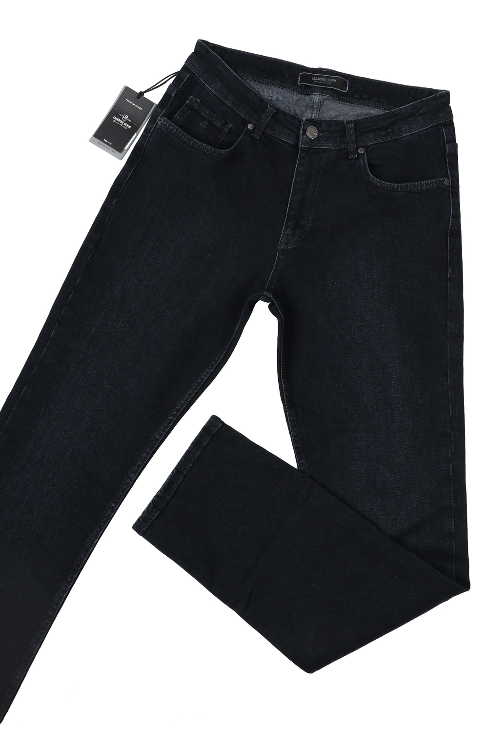 LACARINOYüksek Bel Boru Paça Ebony Black Erkek Jean Pantolon