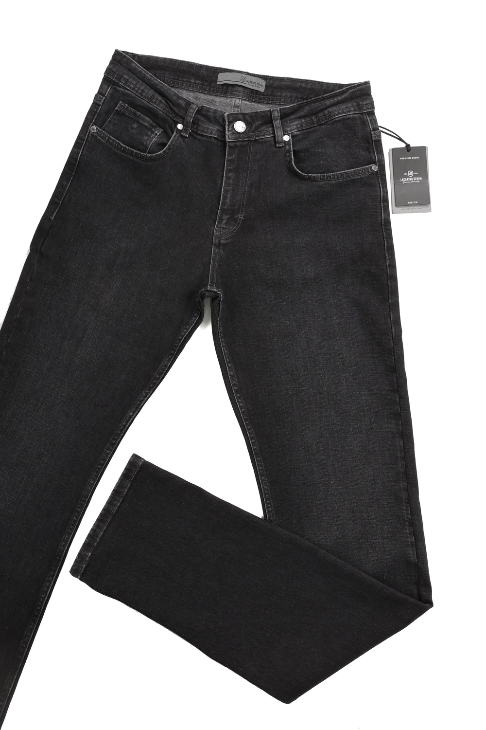 LACARINOYüksek Bel Boru Paça  Ebony Black Erkek Jean Pantolon