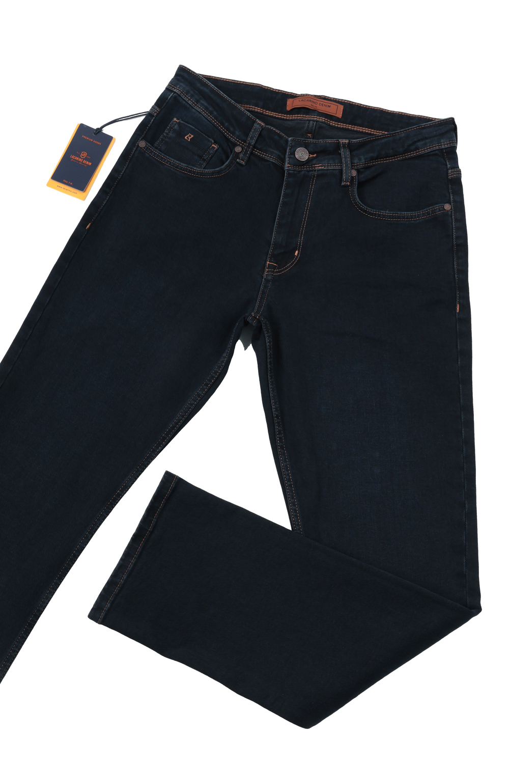 LACARINOYüksek Bel Boru Paça Ek Beden Blue Black Erkek Jean Pantolon