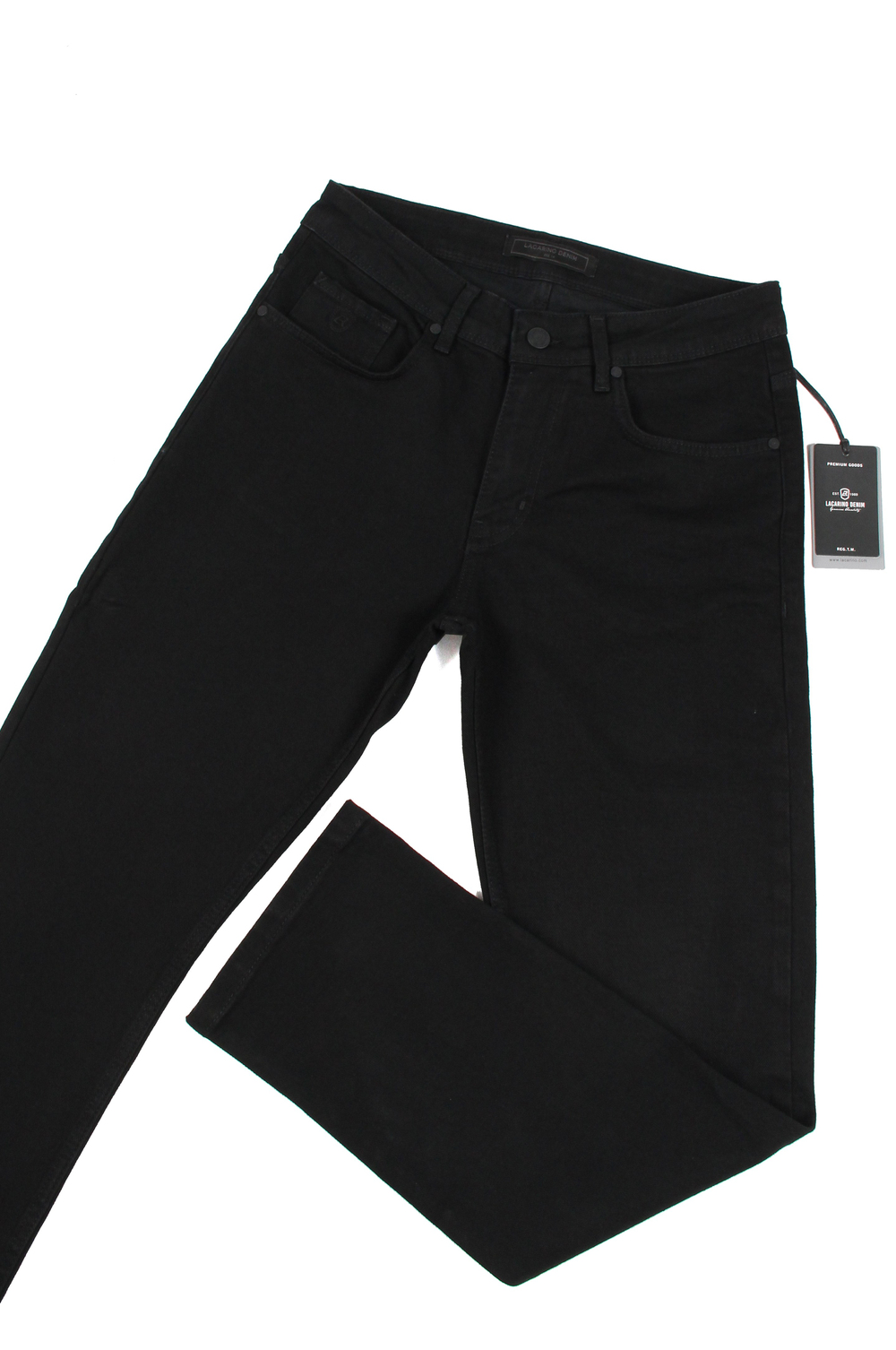 LACARINOYüksek Bel Boru Paça Black Erkek Jean Pantolon 