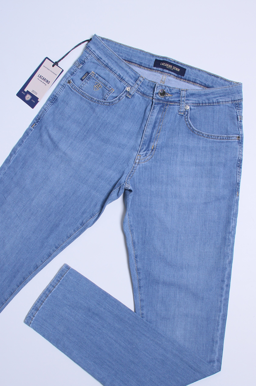 LACARINOYüksek Bel Dar Paça Ek beden Blue Jean Pantolon