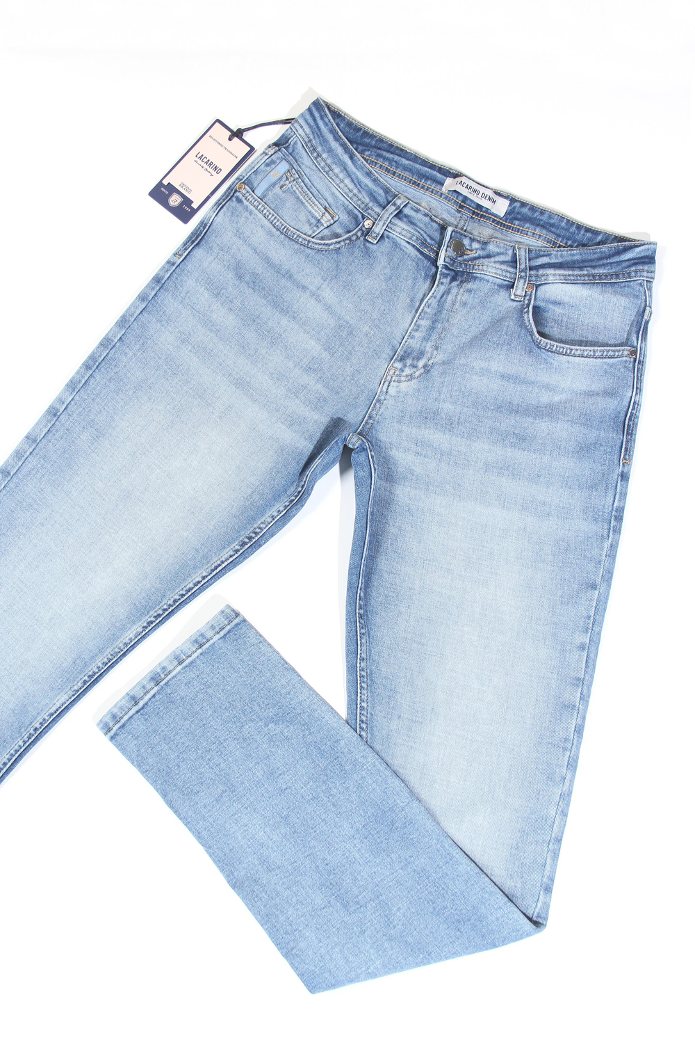 LACARINOErkek Dar Paça Light Blue Jean Pantolon