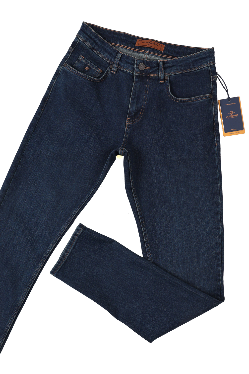 LACARINOYüksek Bel dar paça Dark Blue Jean Pantolon 