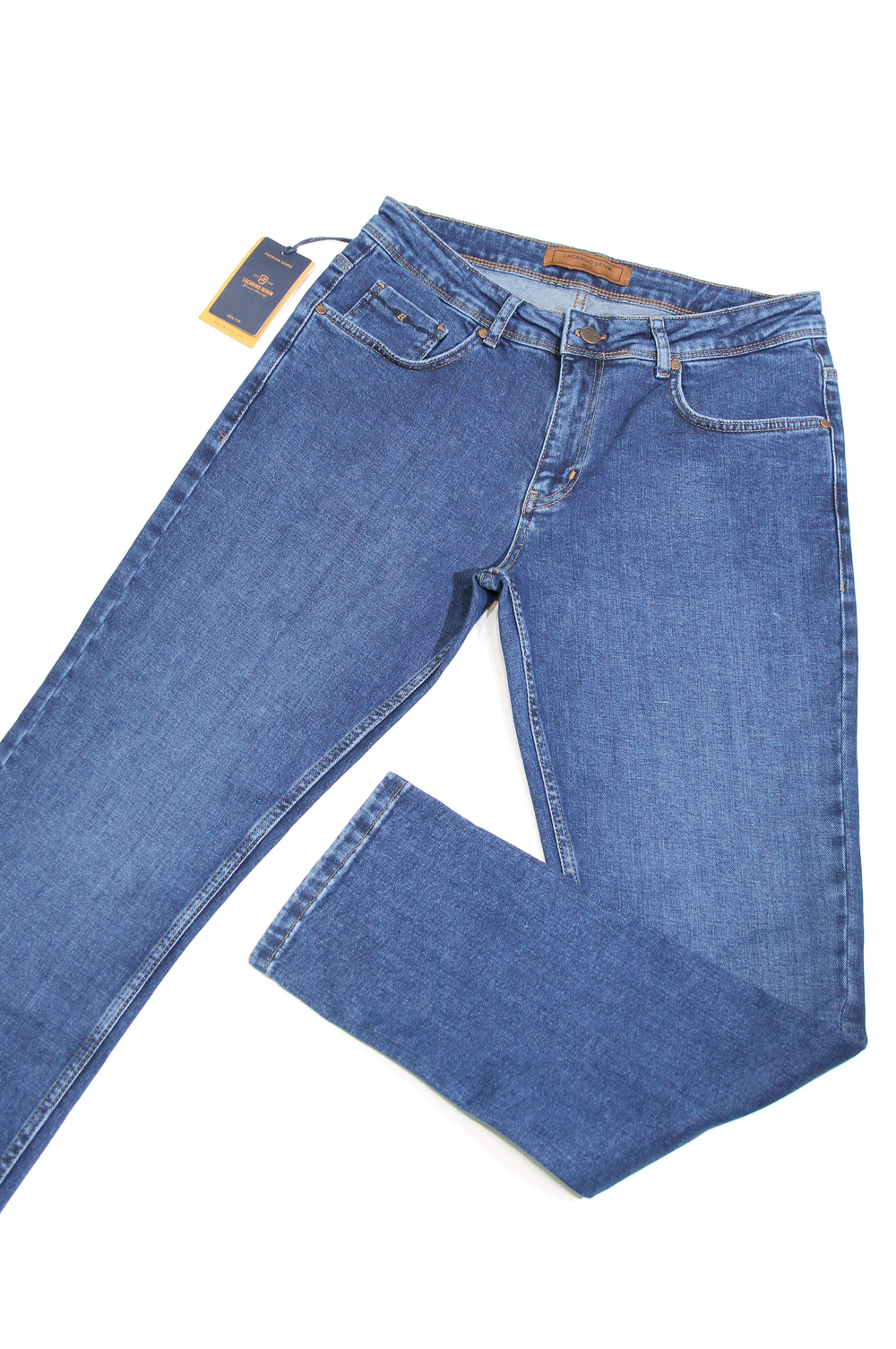 LACARINOYüksek Bel Dar Paça Ocean Blue Erkek Jean Pantolon 